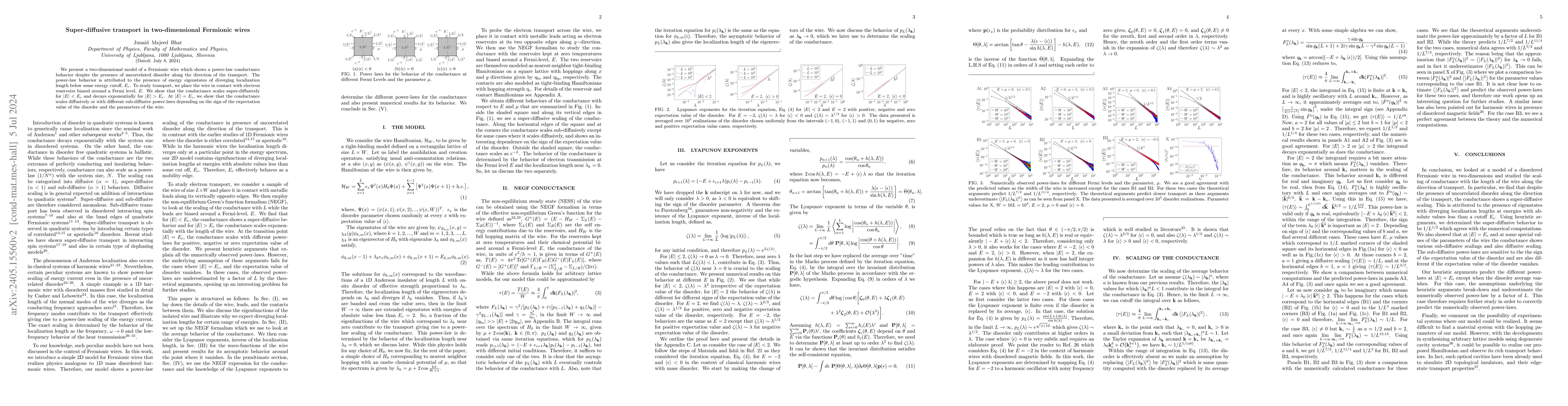 Thumbnail for Super-diffusive transport in two-dimensional Fermionic wires