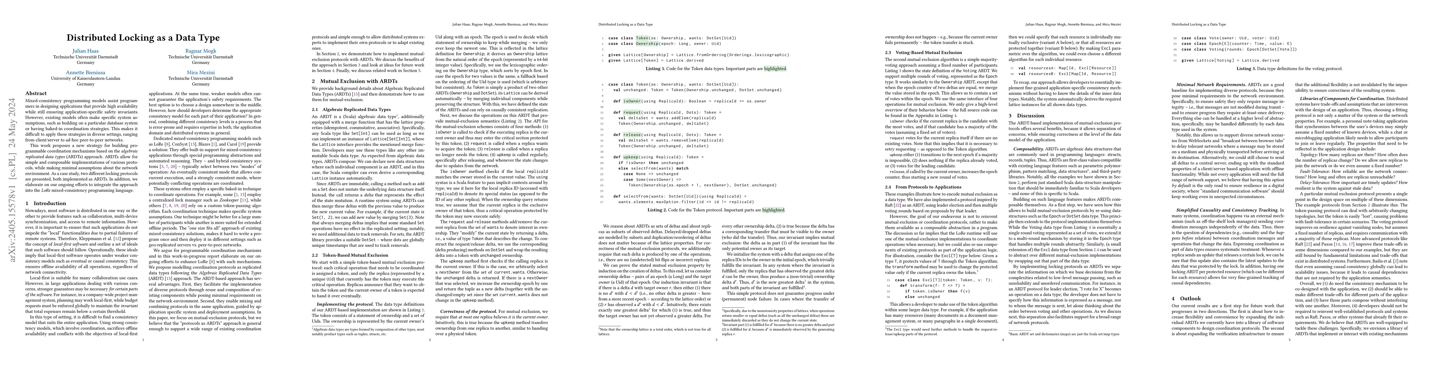 Thumbnail for Distributed Locking as a Data Type