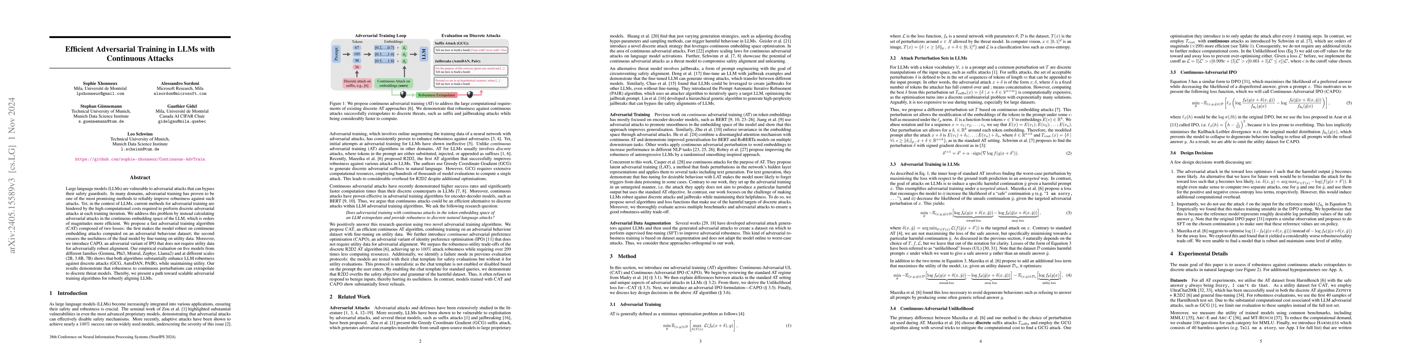 Thumbnail for Efficient Adversarial Training in LLMs with Continuous Attacks