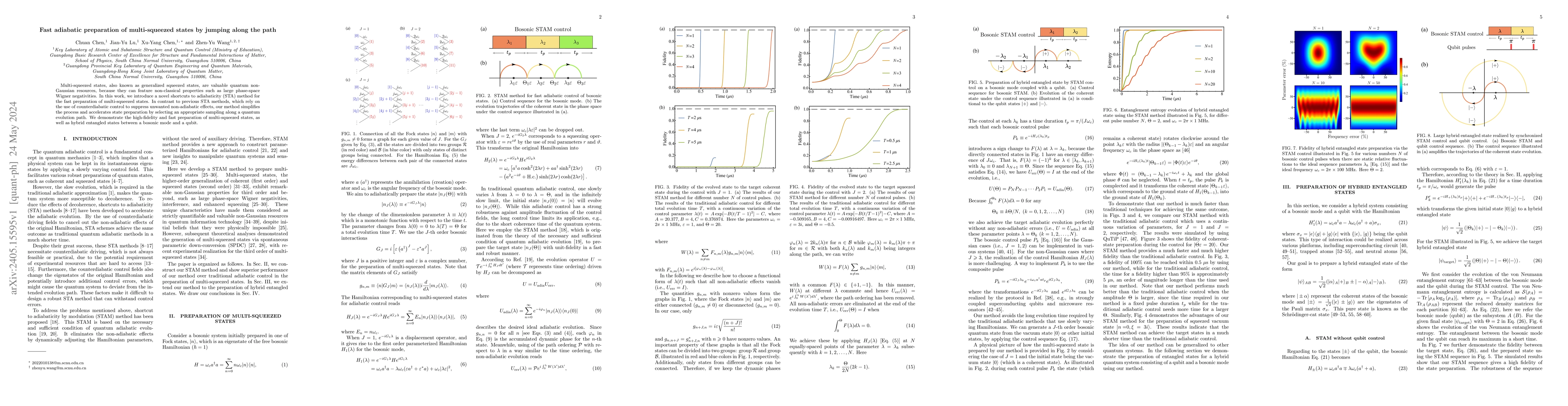 Thumbnail for Fast adiabatic preparation of multi-squeezed states by jumping along the
  path