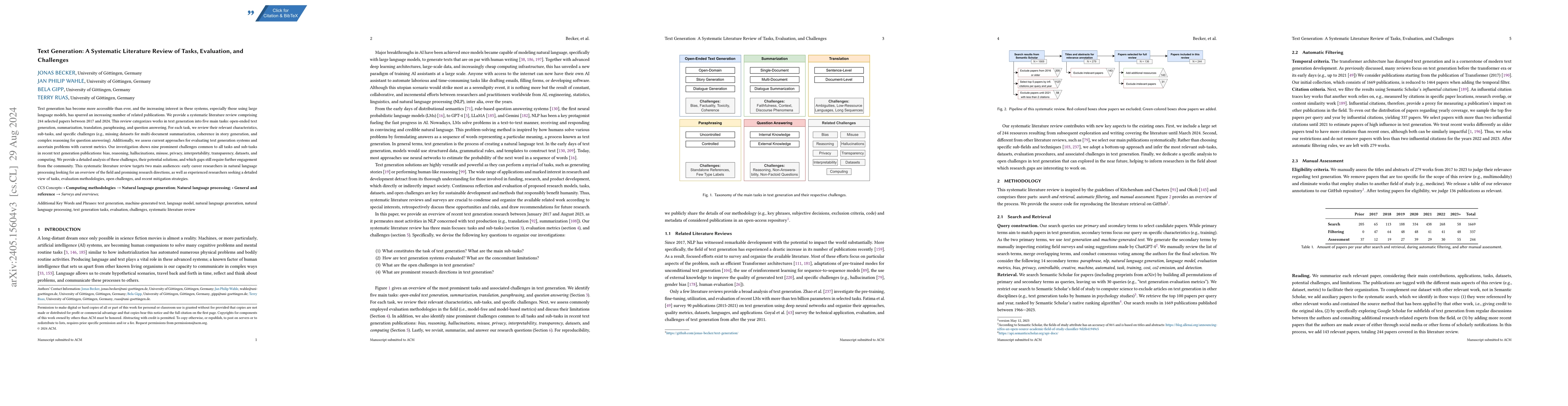 Thumbnail for Text Generation: A Systematic Literature Review of Tasks, Evaluation,
  and Challenges