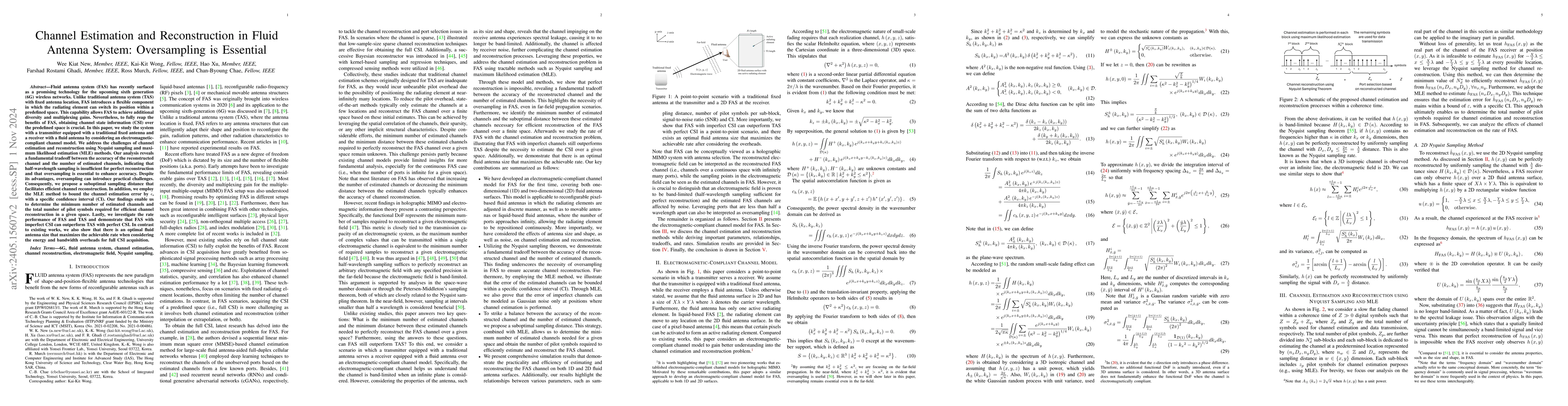 Thumbnail for Channel Estimation and Reconstruction in Fluid Antenna System:
  Oversampling is Essential