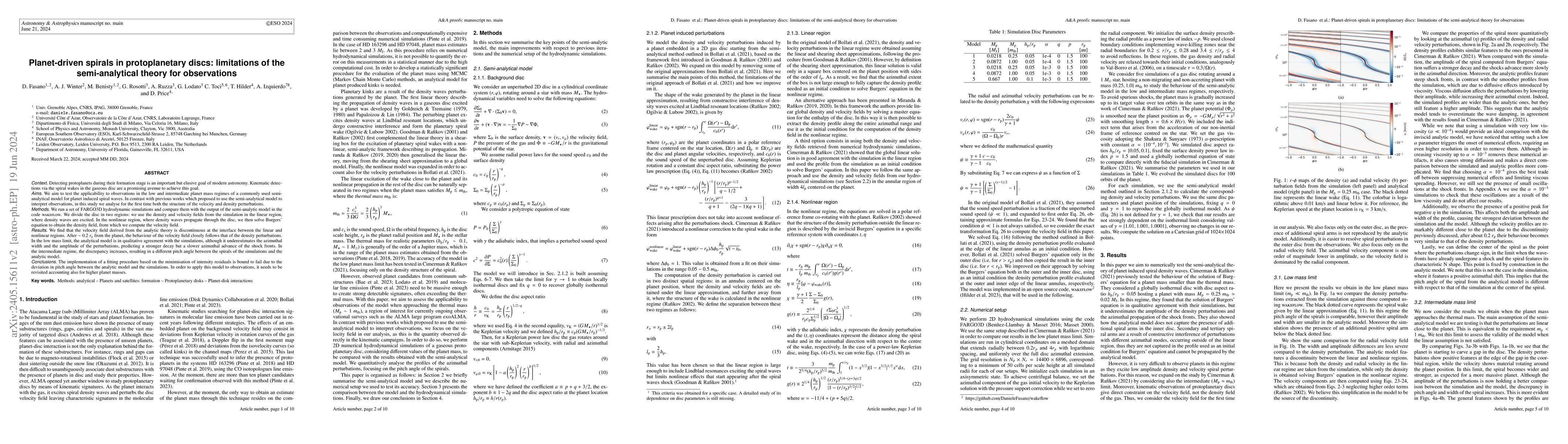 Thumbnail for Planet-driven spirals in protoplanetary discs: limitations of the
  semi-analytical theory for observations