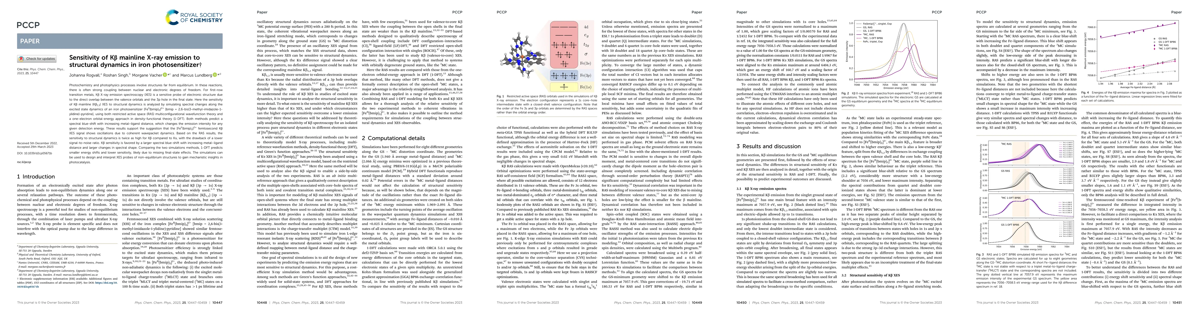 Thumbnail for Sensitivity of K$\beta$ mainline X-ray emission to structural dynamics
  in iron photosensitizer
