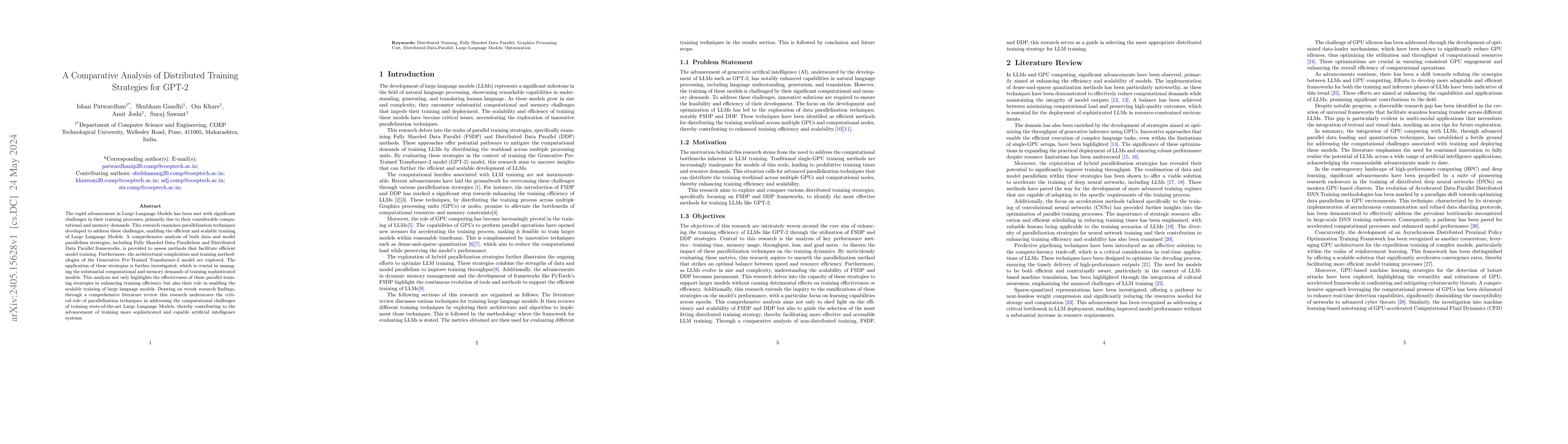 Thumbnail for A Comparative Analysis of Distributed Training Strategies for GPT-2