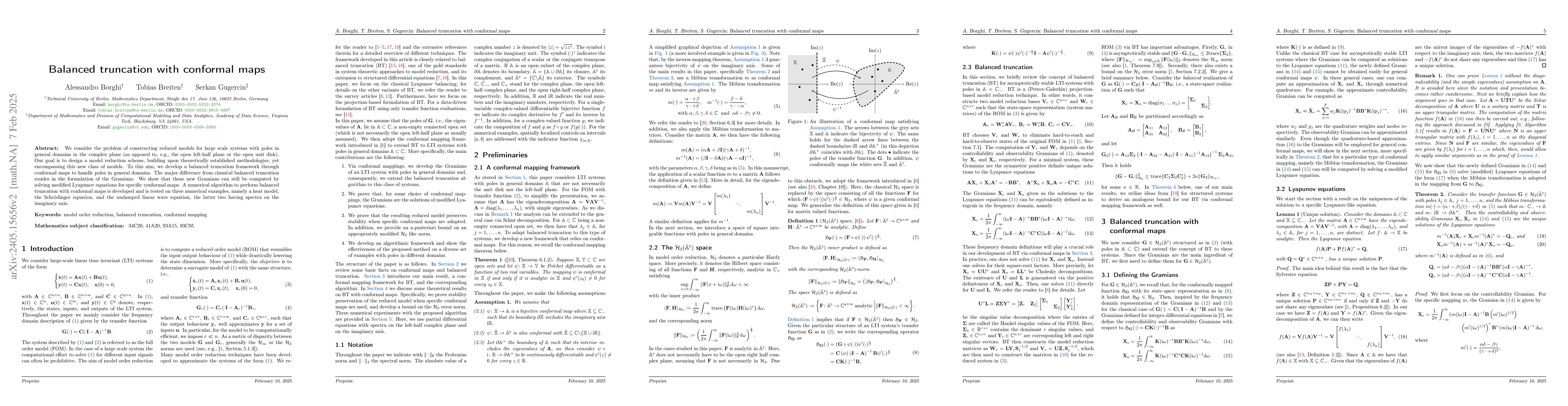 Thumbnail for Balanced truncation with conformal maps