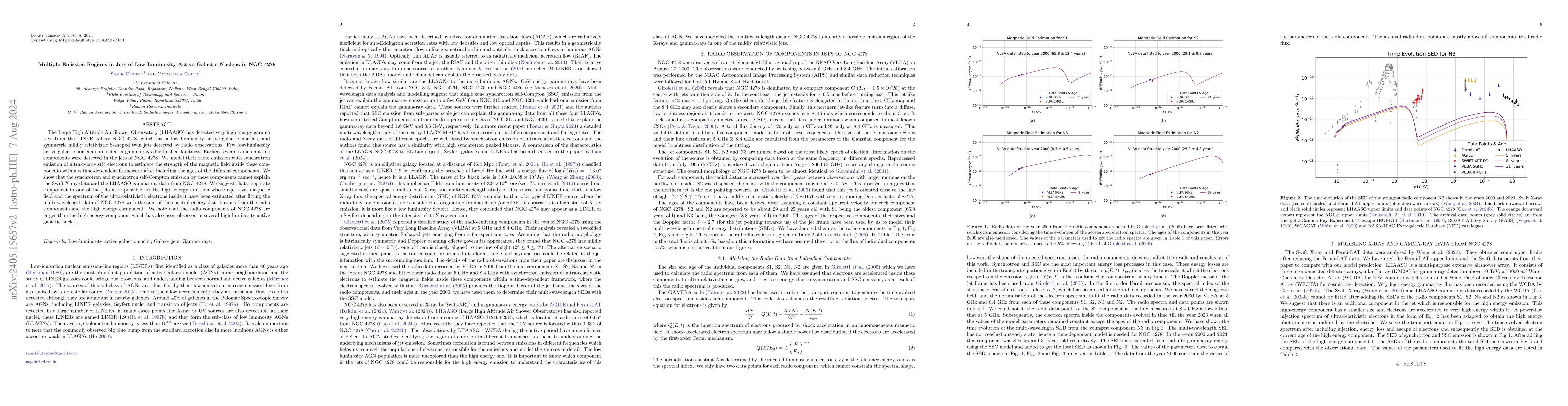 Thumbnail for Multiple Emission Regions in Jets of Low Luminosity Active Galactic
  Nucleus in NGC 4278