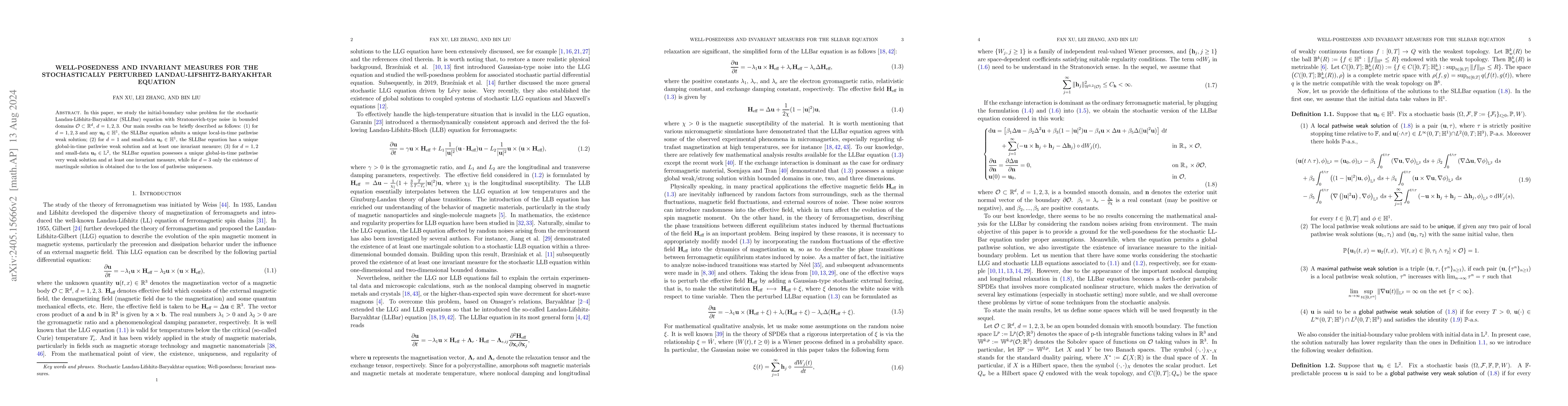 Thumbnail for Well-posedness and invariant measures for the stochastically perturbed
  Landau-Lifshitz-Baryakhtar equation