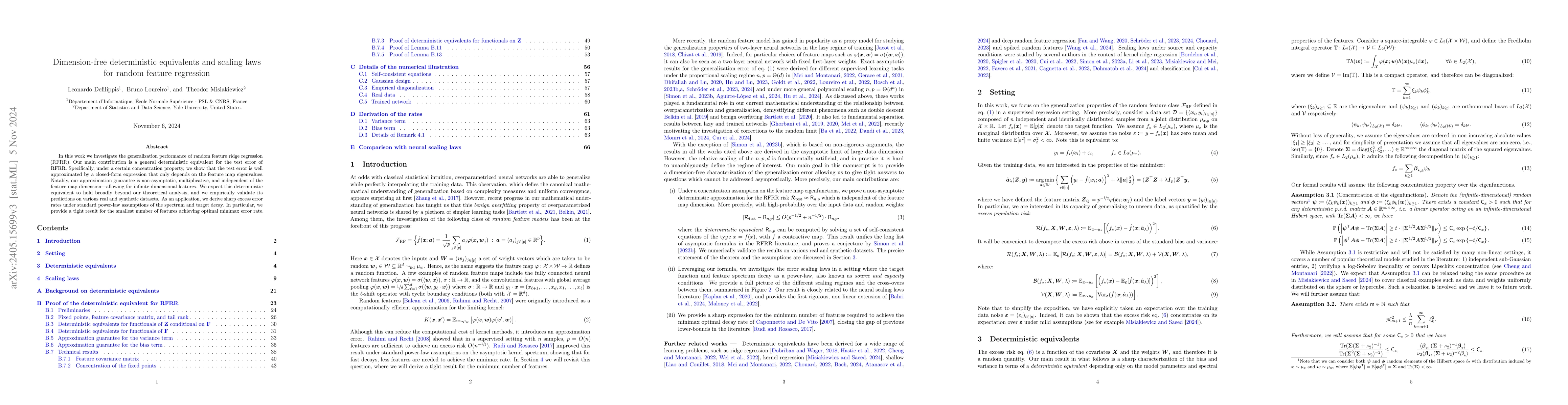 Thumbnail for Dimension-free deterministic equivalents for random feature regression