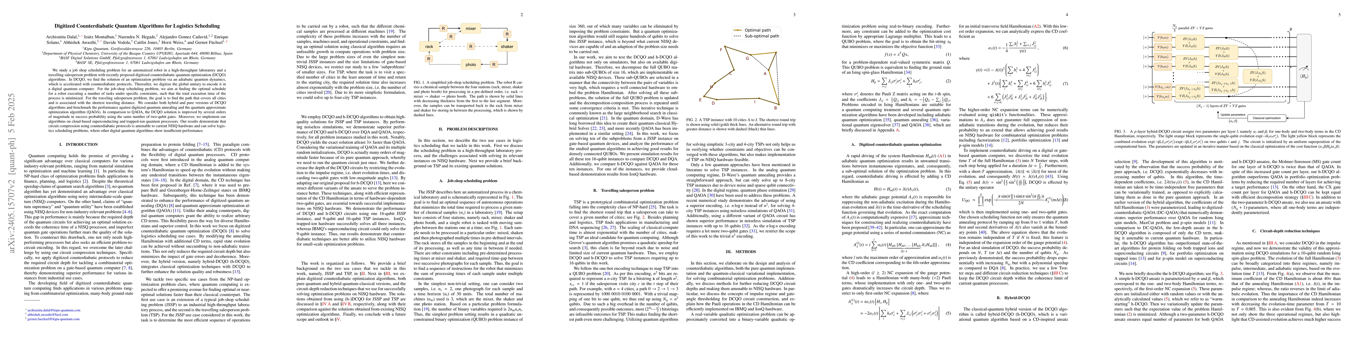 Thumbnail for Digitized Counterdiabatic Quantum Algorithms for Logistics Scheduling
