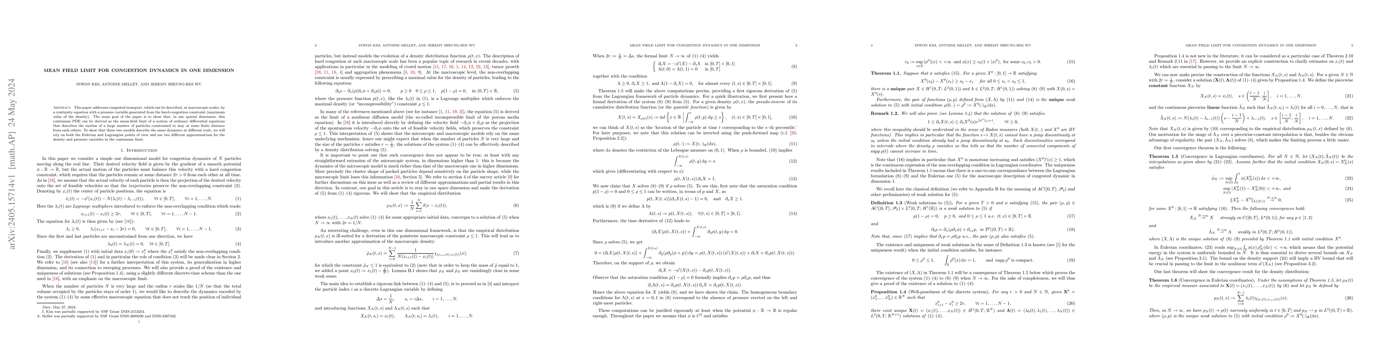 Thumbnail for Mean Field Limit for Congestion Dynamics in One Dimension