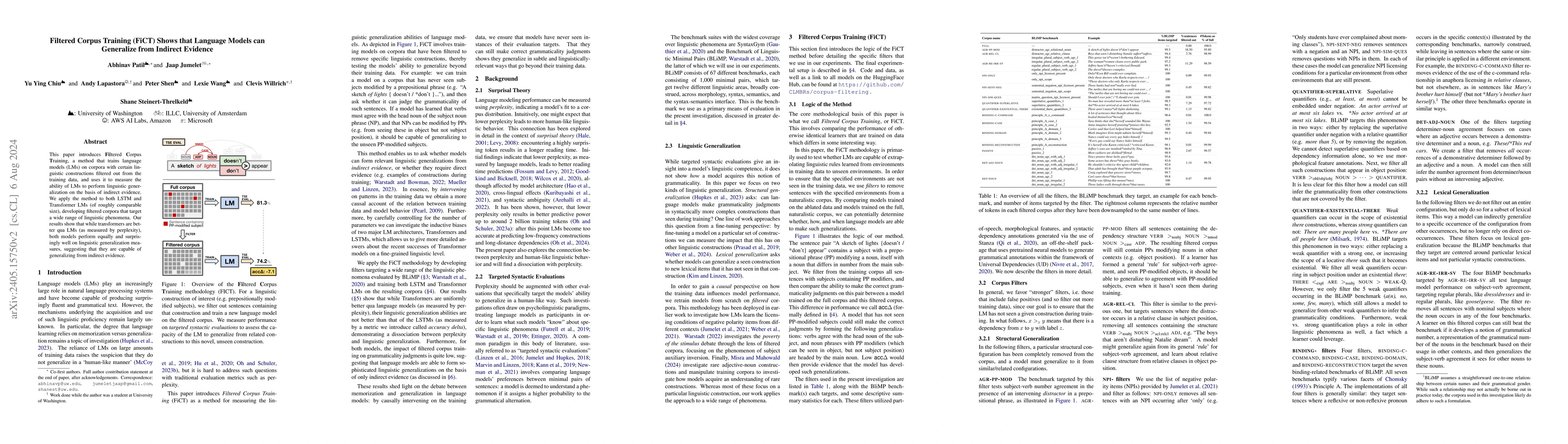 Thumbnail for Filtered Corpus Training (FiCT) Shows that Language Models can
  Generalize from Indirect Evidence