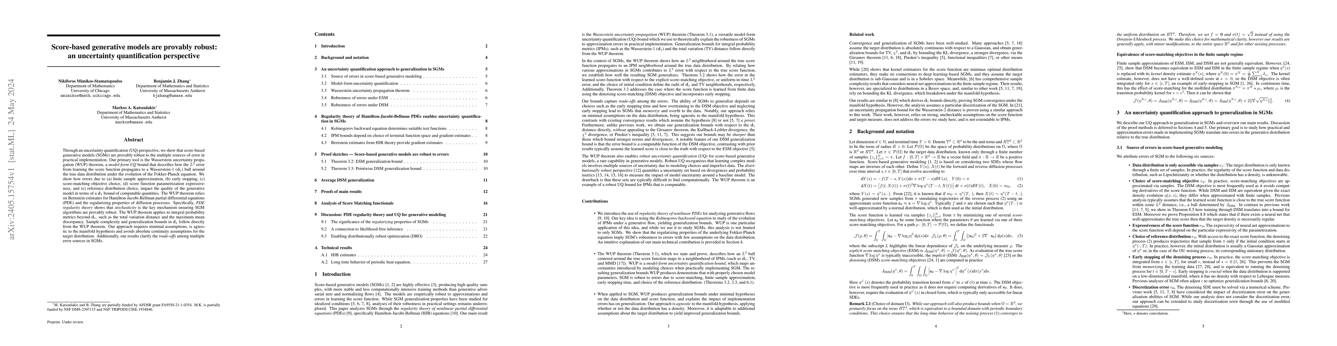 Thumbnail for Score-based generative models are provably robust: an uncertainty
  quantification perspective