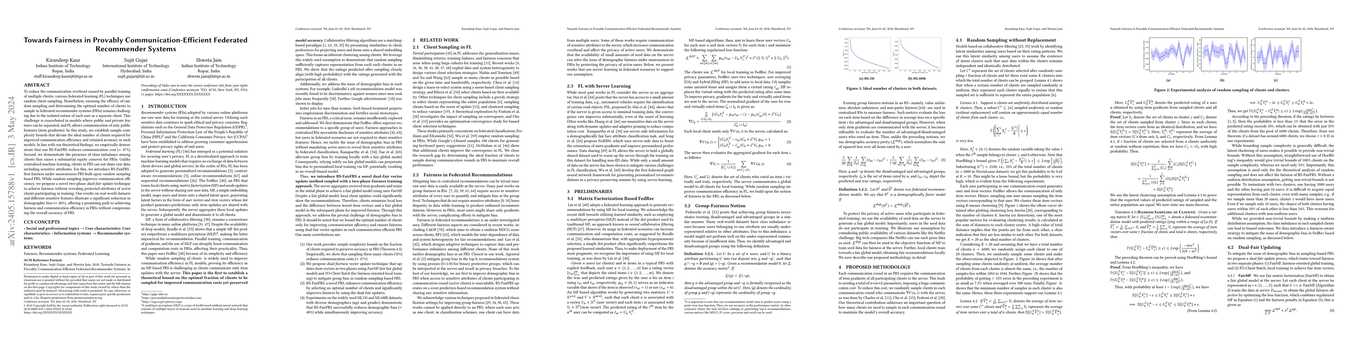 Thumbnail for Towards Fairness in Provably Communication-Efficient Federated
  Recommender Systems