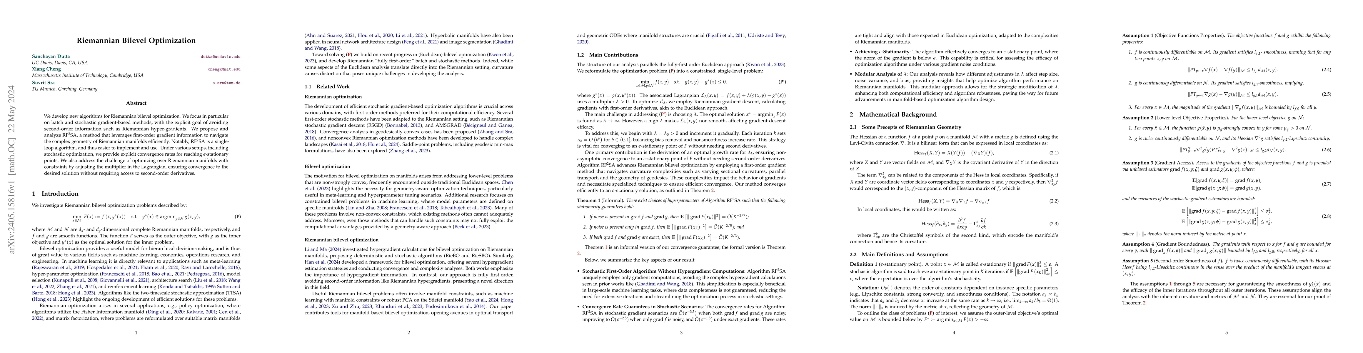 Thumbnail for Riemannian Bilevel Optimization
