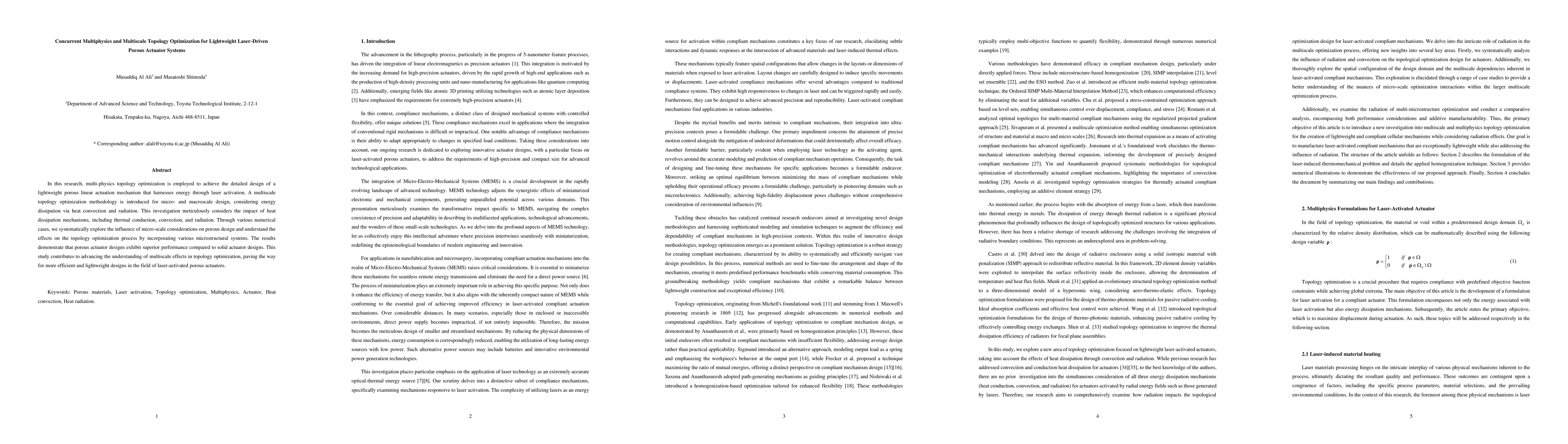Thumbnail for Concurrent Multiphysics and Multiscale Topology Optimization for
  Lightweight Laser-Driven Porous Actuator Systems