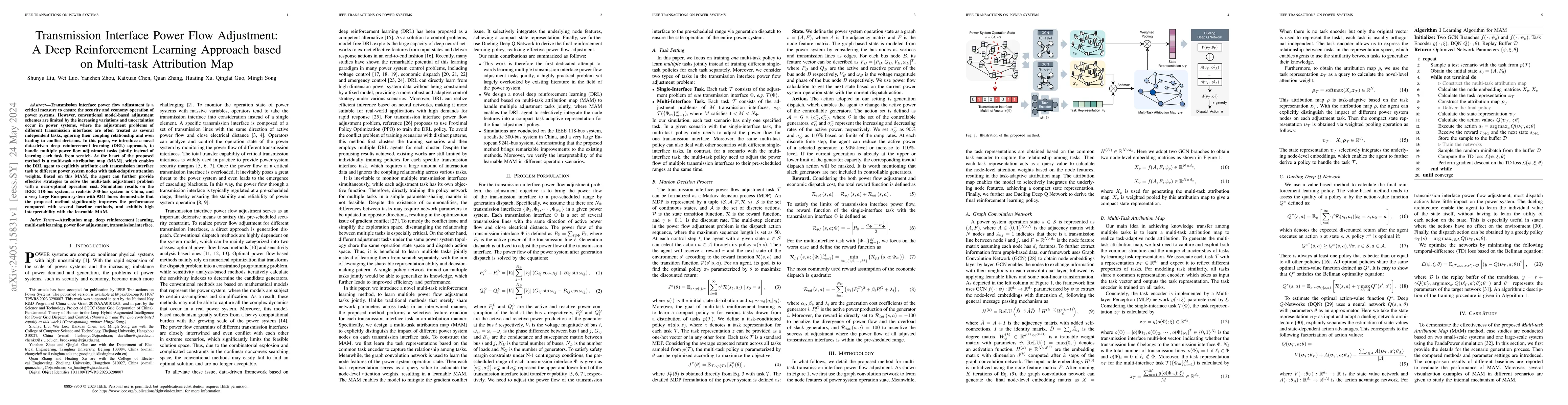 Thumbnail for Transmission Interface Power Flow Adjustment: A Deep Reinforcement
  Learning Approach based on Multi-task Attribution Map