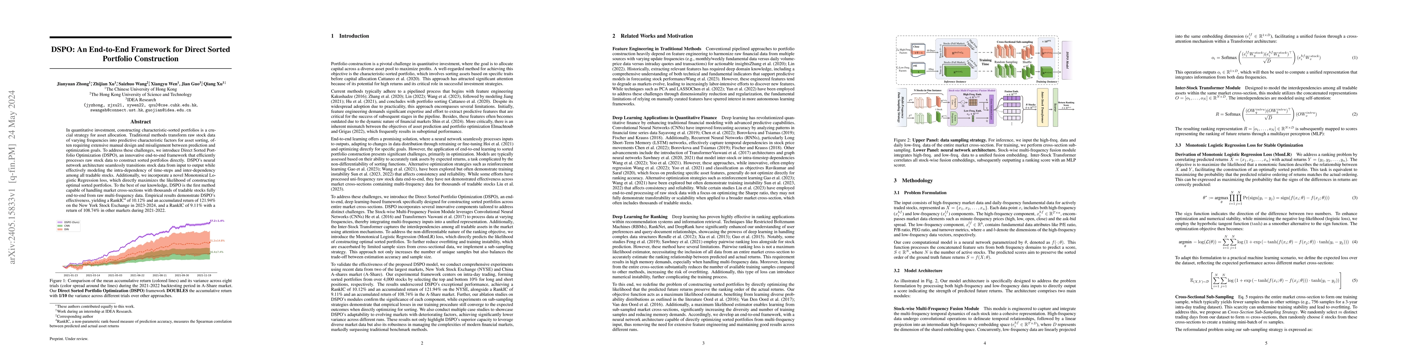 Thumbnail for DSPO: An End-to-End Framework for Direct Sorted Portfolio Construction