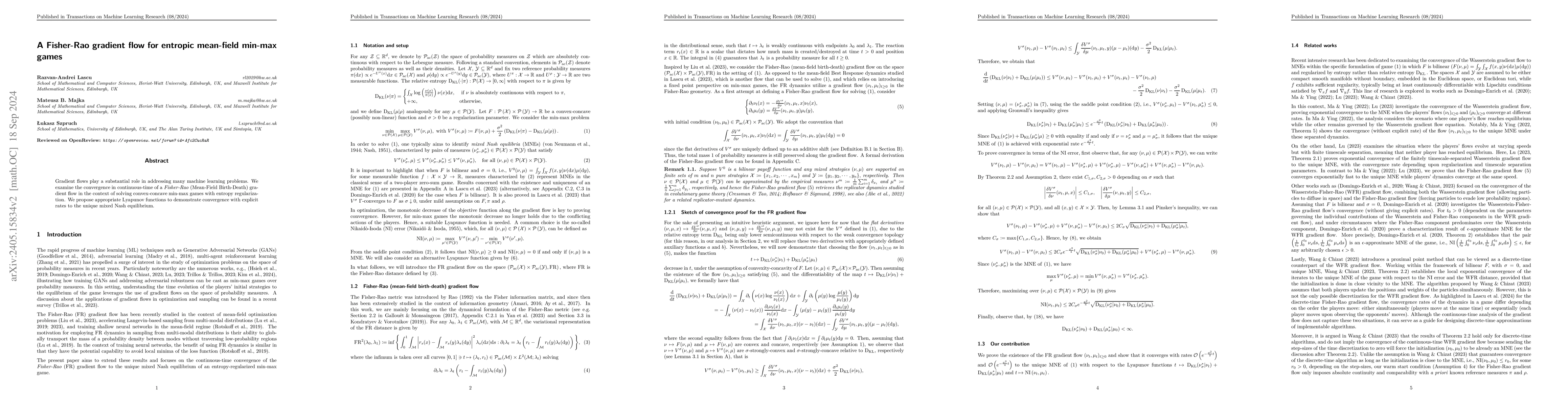 Thumbnail for A Fisher-Rao gradient flow for entropic mean-field min-max games