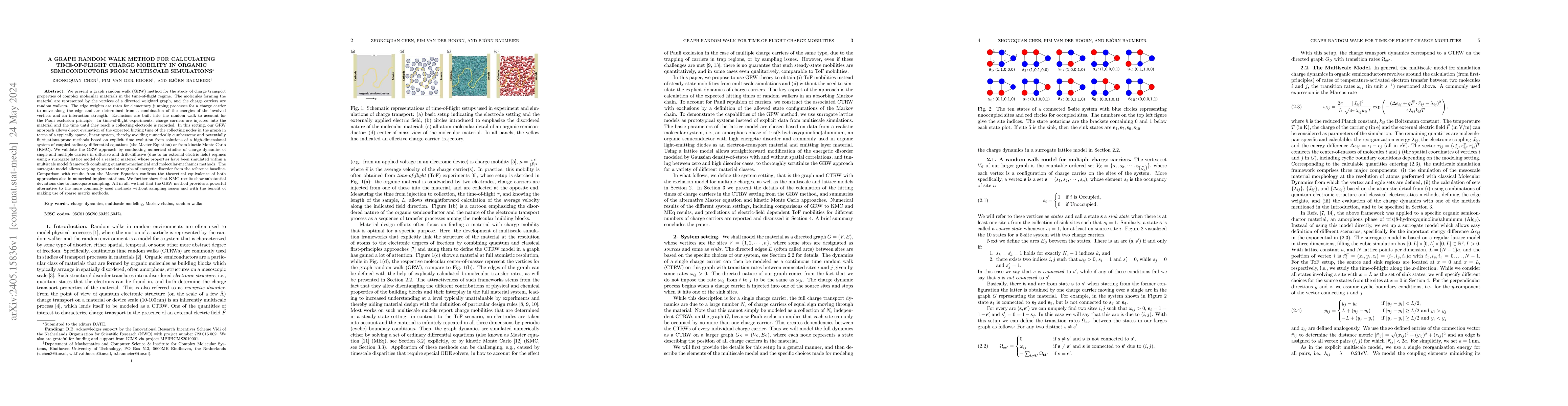 Thumbnail for Graph Random Walk for Time-of-Flight Charge Mobilities