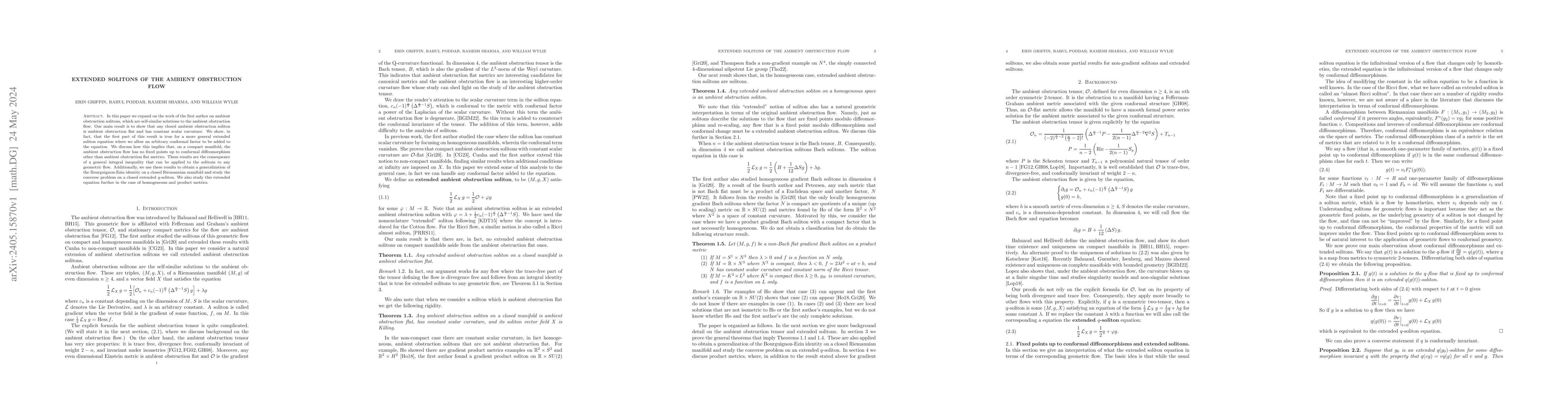 Thumbnail for Extended Solitons of the Ambient Obstruction Flow
