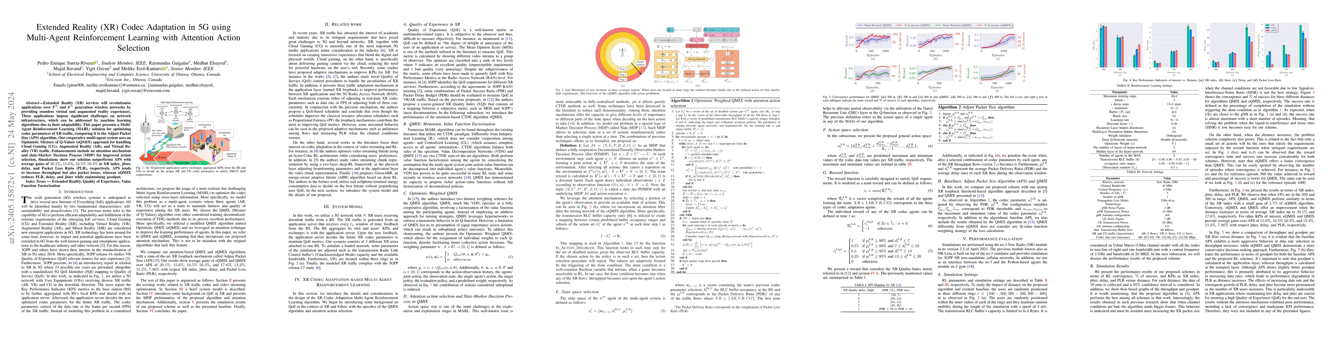 Thumbnail for Extended Reality (XR) Codec Adaptation in 5G using Multi-Agent
  Reinforcement Learning with Attention Action Selection