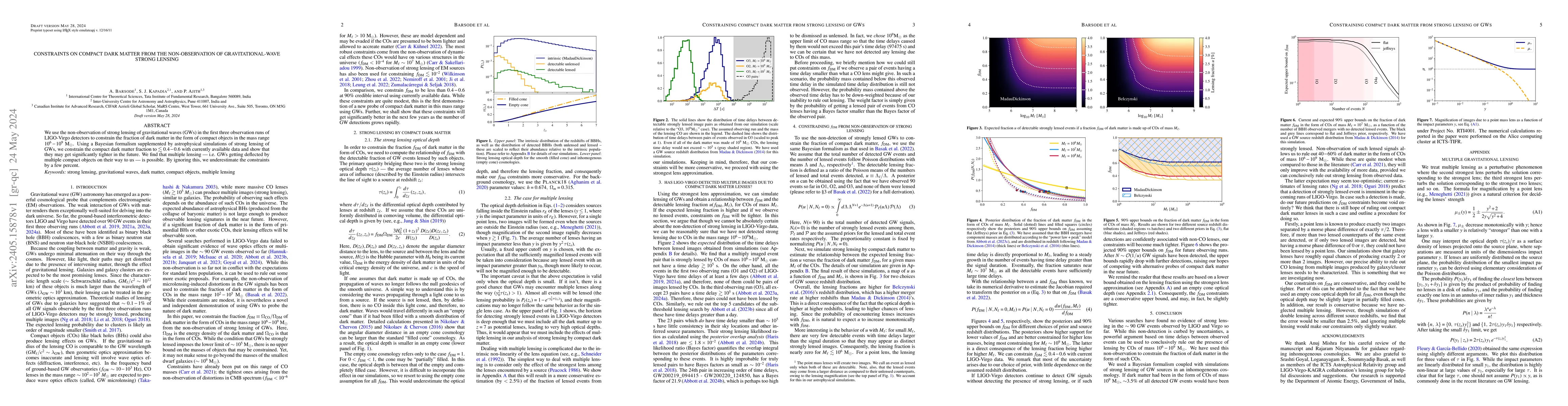 Thumbnail for Constraints on compact dark matter from the non-observation of
  gravitational-wave strong lensing