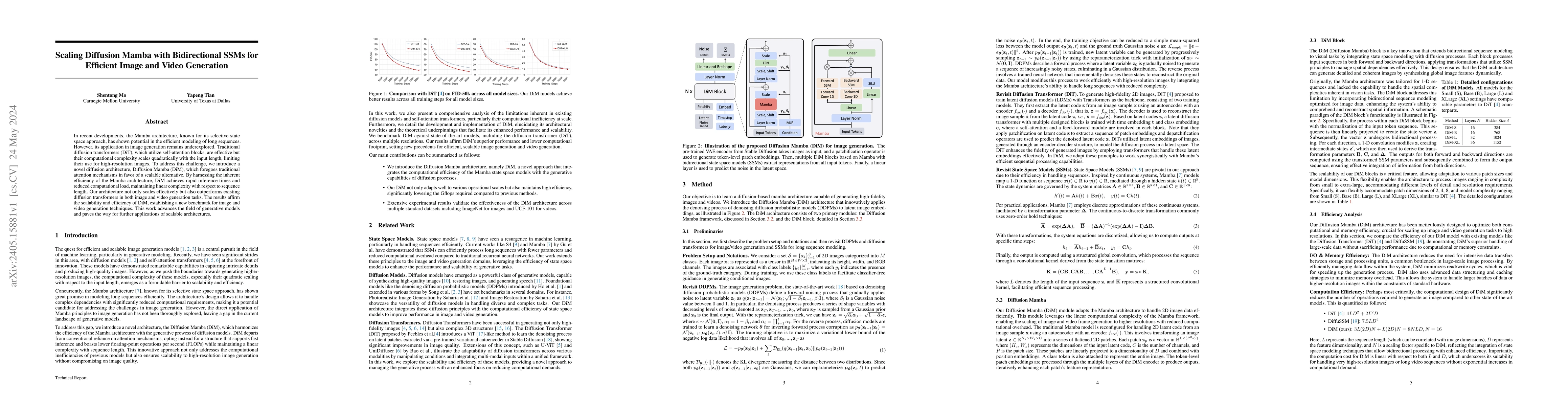 Thumbnail for Scaling Diffusion Mamba with Bidirectional SSMs for Efficient Image and
  Video Generation