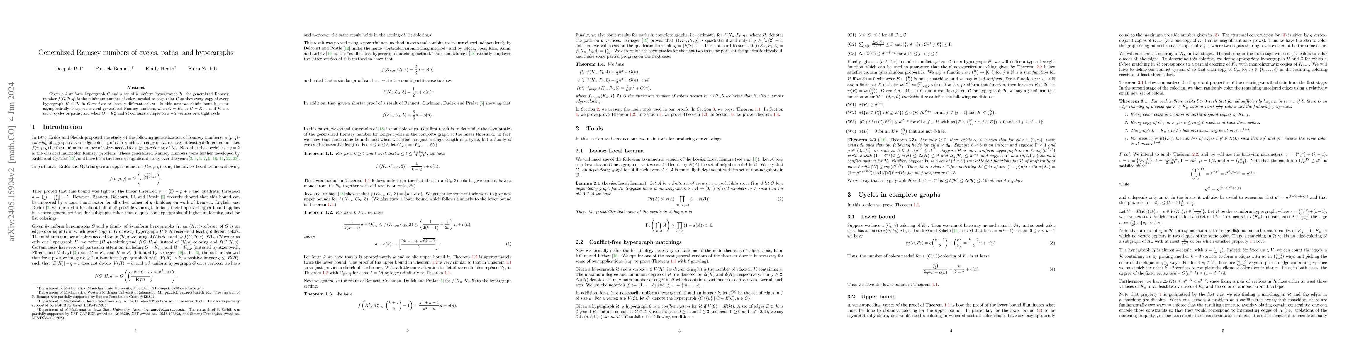 Thumbnail for Generalized Ramsey numbers of cycles, paths, and hypergraphs