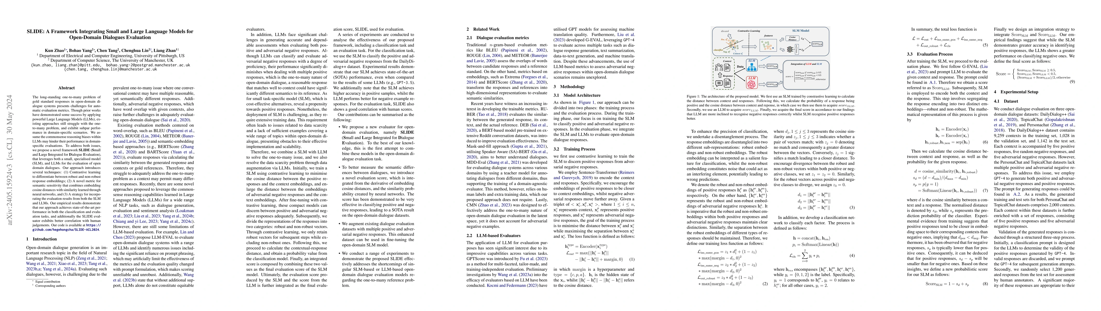 Thumbnail for SLIDE: A Framework Integrating Small and Large Language Models for
  Open-Domain Dialogues Evaluation