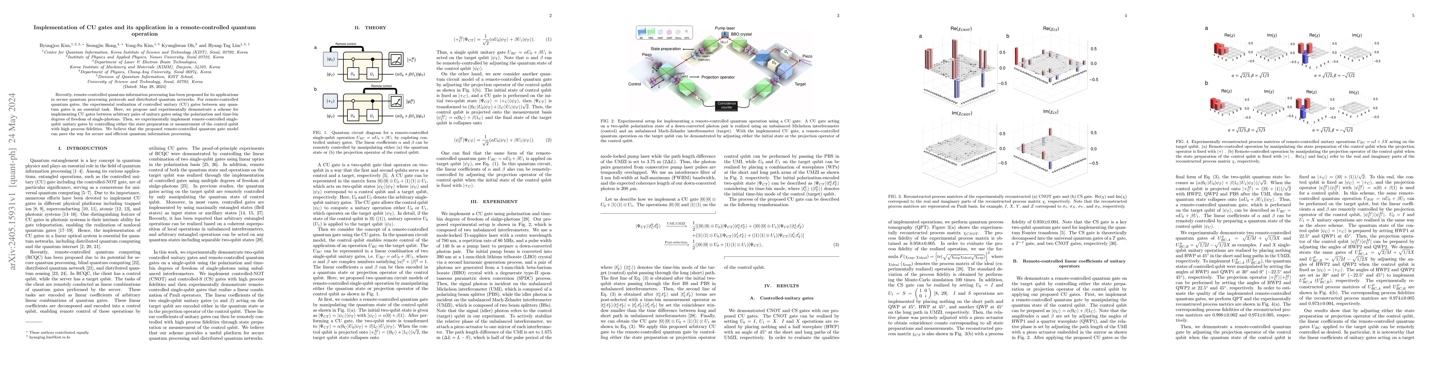 Thumbnail for Implementation of CU gates and its application in a remote-controlled
  quantum operation