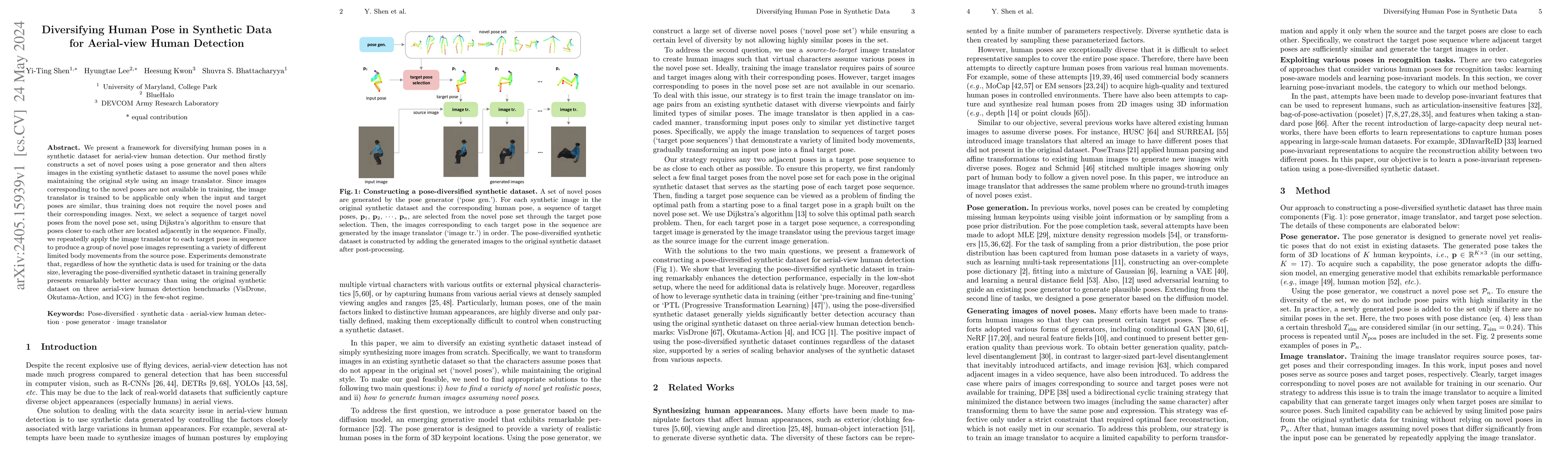 Thumbnail for Diversifying Human Pose in Synthetic Data for Aerial-view Human
  Detection