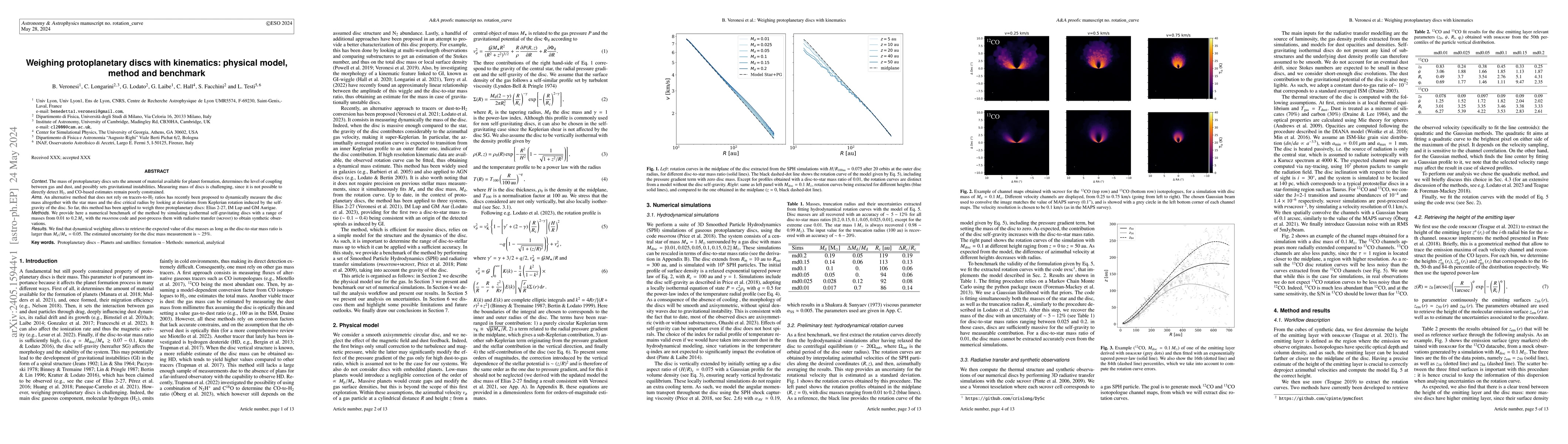 Thumbnail for Weighing protoplanetary discs with kinematics: physical model, method
  and benchmark