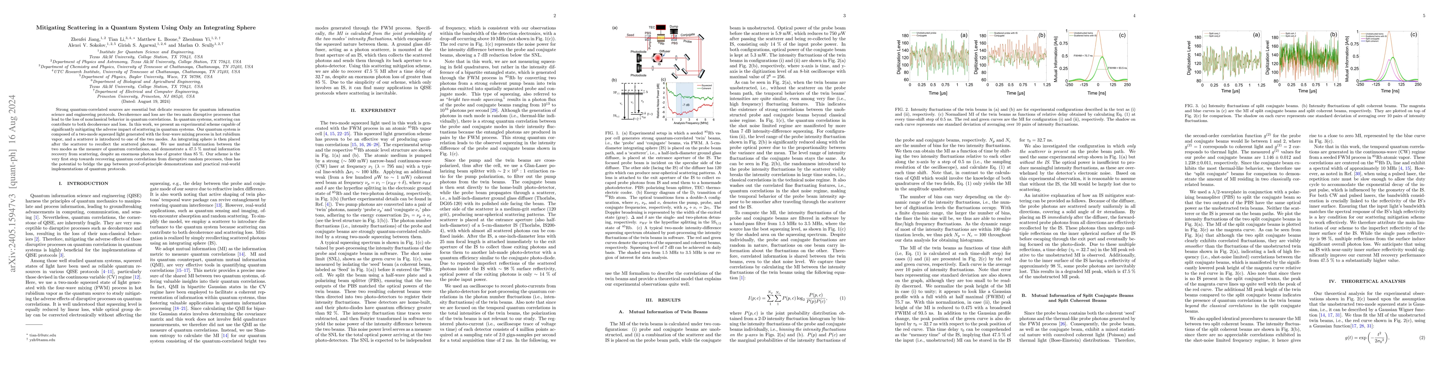 Thumbnail for Mitigating scattering in a quantum system using only an integrating
  sphere