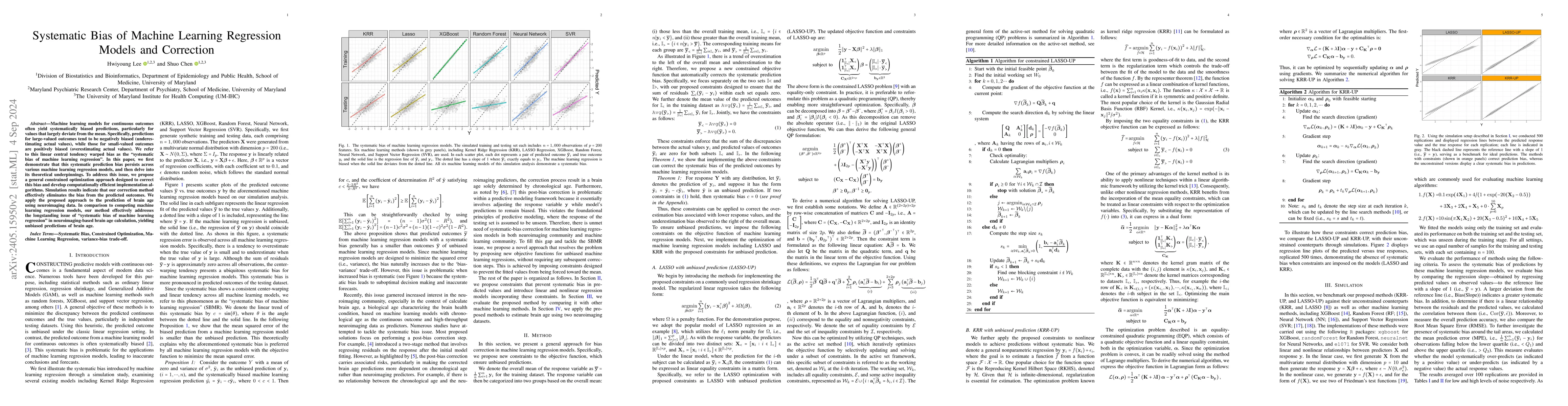 Thumbnail for A Systematic Bias of Machine Learning Regression Models and Its
  Correction: an Application to Imaging-based Brain Age Prediction
