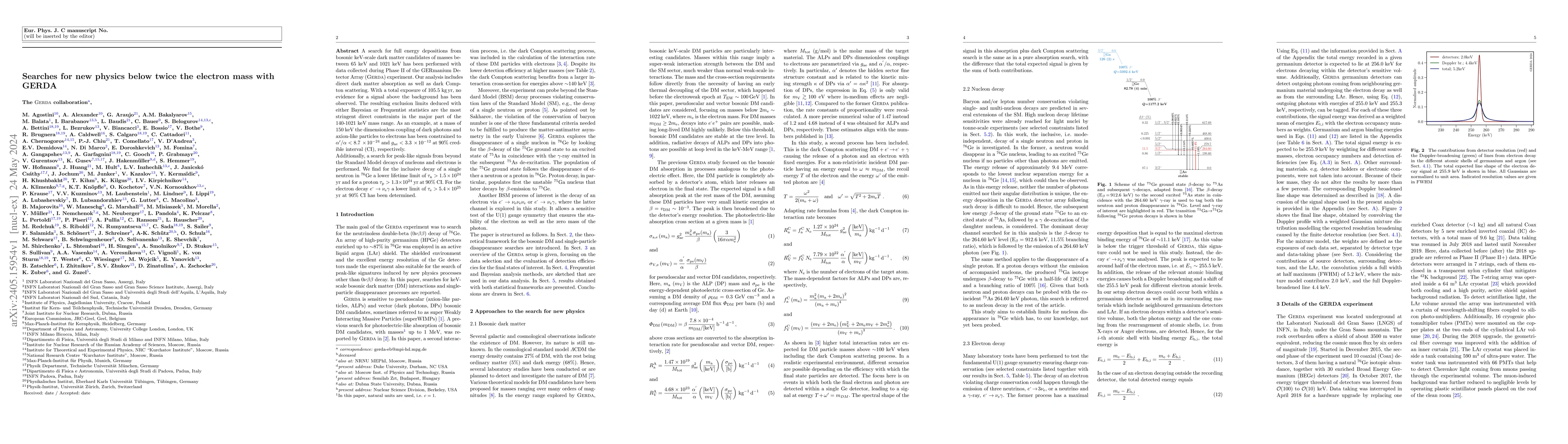 Thumbnail for Searches for new physics below twice the electron mass with GERDA