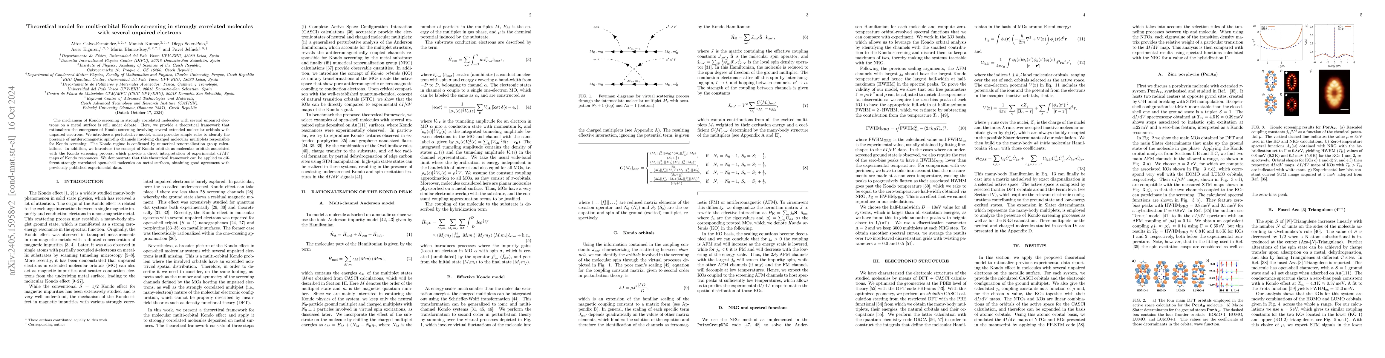 Thumbnail for Theoretical model for multi-orbital Kondo screening in strongly
  correlated molecules with several unpaired electrons