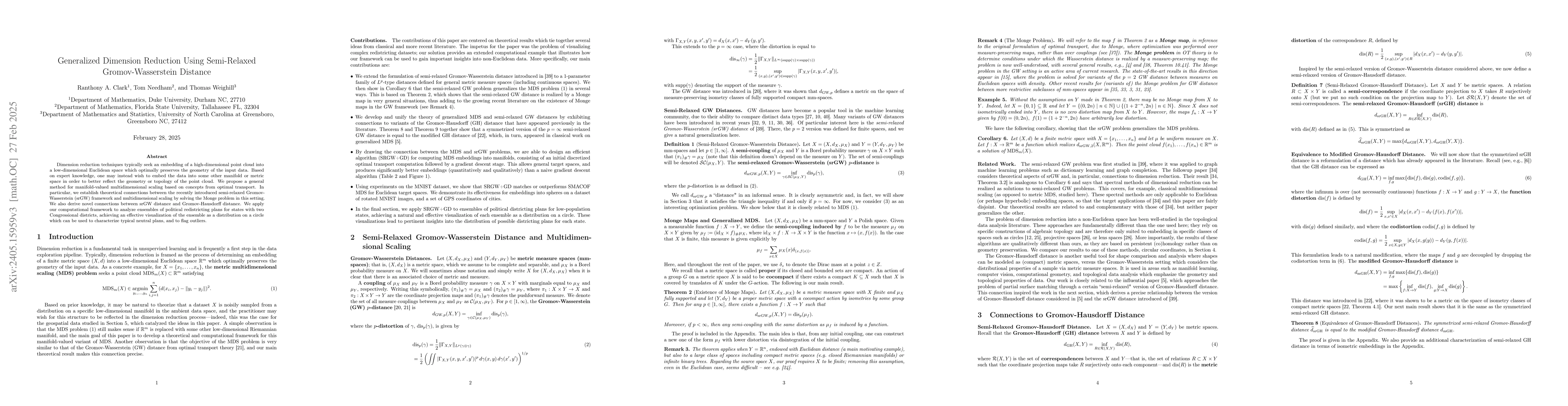 Thumbnail for Generalized Dimension Reduction Using Semi-Relaxed Gromov-Wasserstein
  Distance