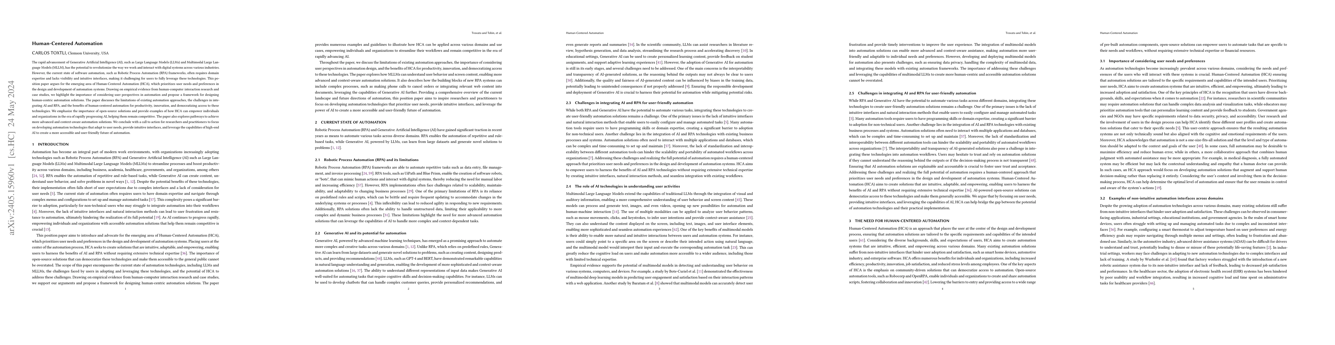 Thumbnail for Human-Centered Automation