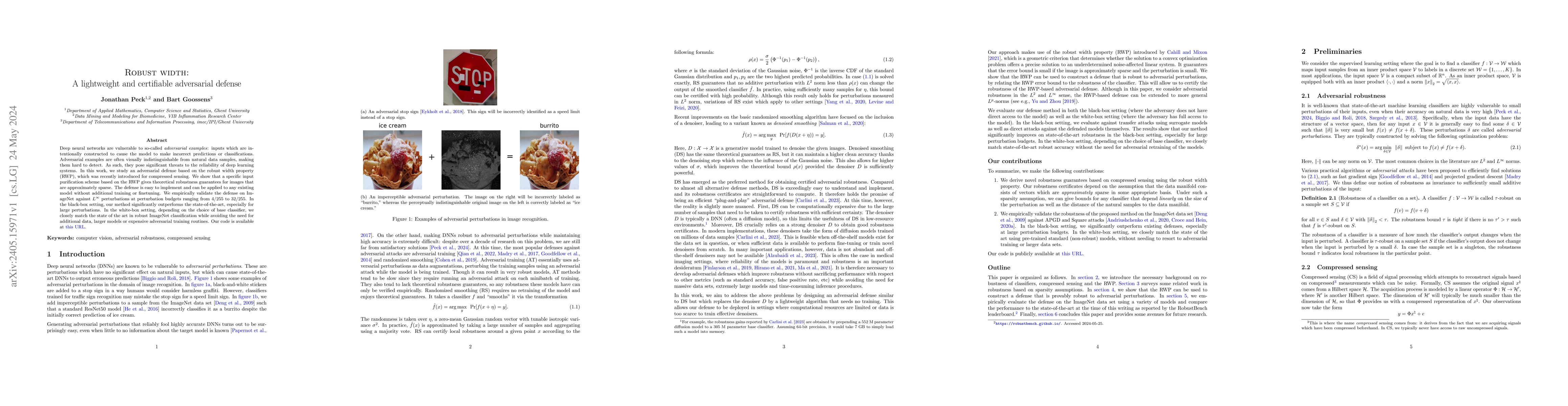 Thumbnail for Robust width: A lightweight and certifiable adversarial defense