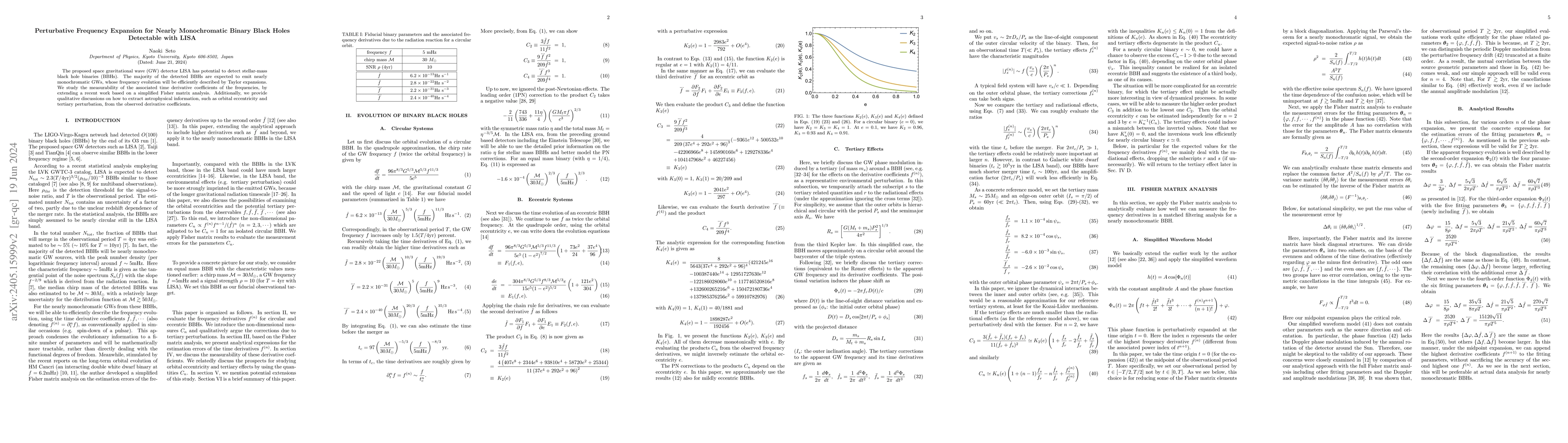 Thumbnail for Perturbative Frequency Expansion for Nearly Monochromatic Binary Black
  Holes Detectable with LISA