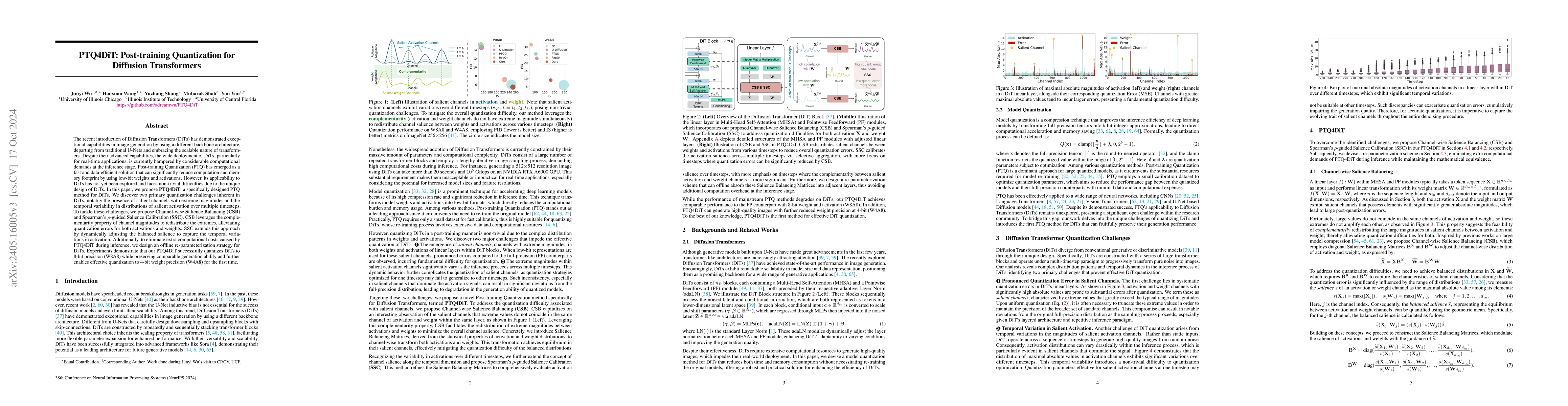 Thumbnail for PTQ4DiT: Post-training Quantization for Diffusion Transformers