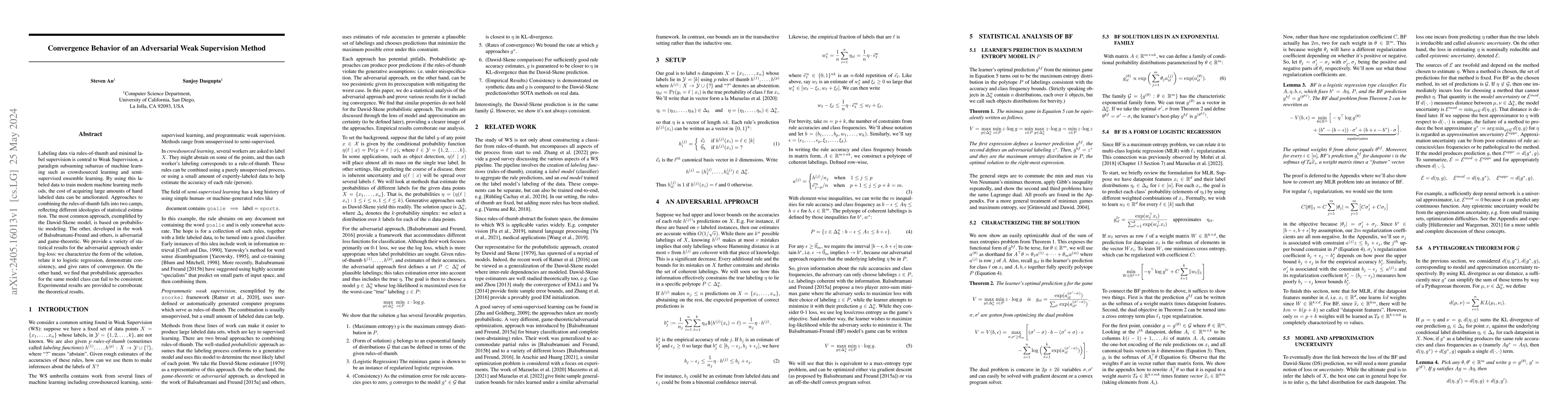 Thumbnail for Convergence Behavior of an Adversarial Weak Supervision Method