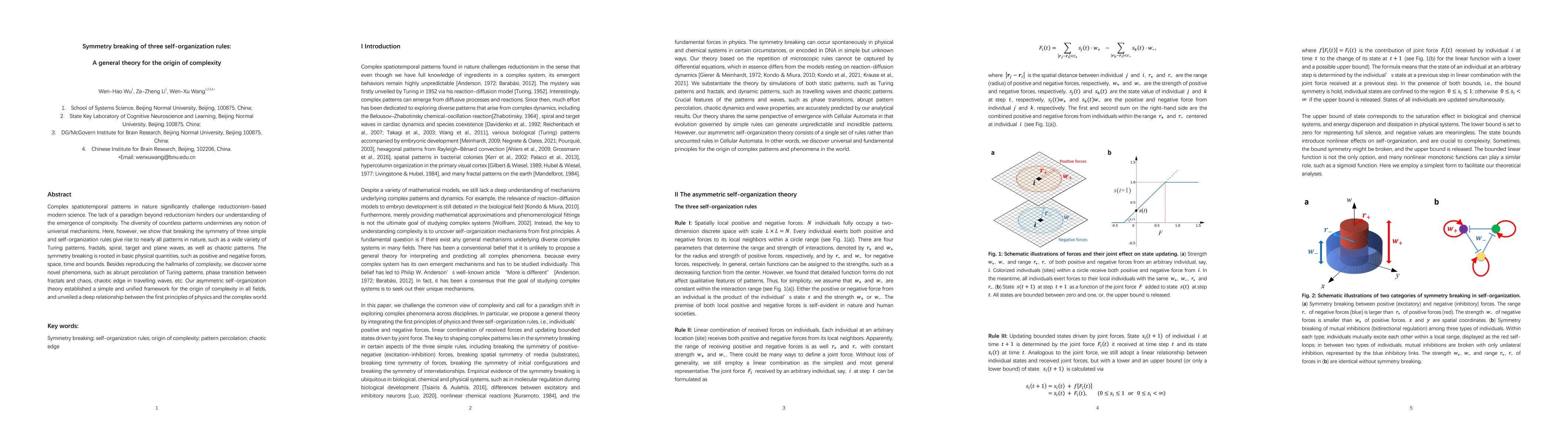 Thumbnail for Symmetry breaking of three self-organization rules:A general theory for
  the origin of complexity