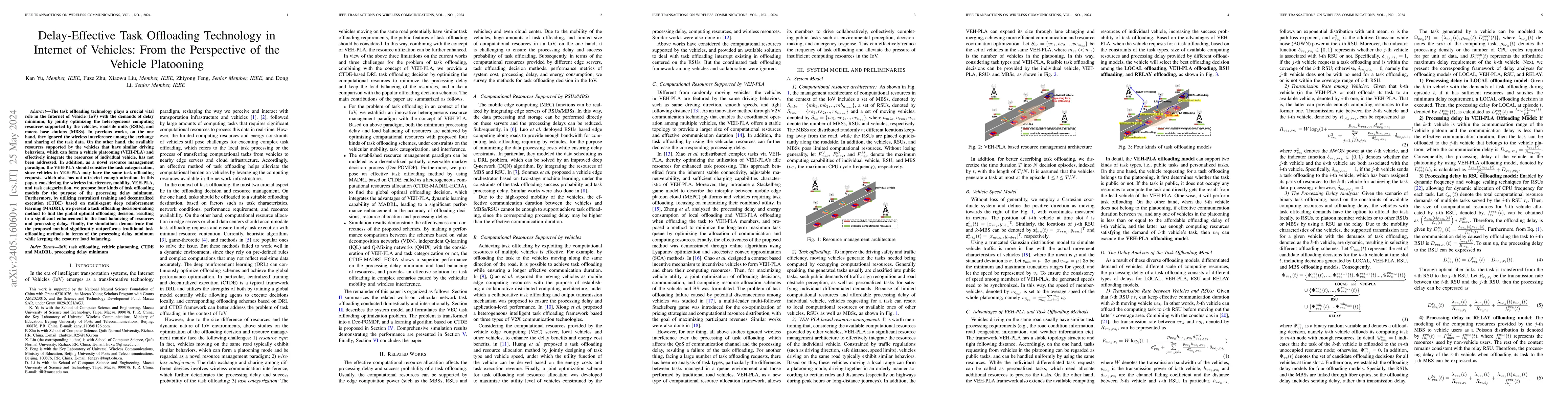Thumbnail for Delay-Effective Task Offloading Technology in Internet of Vehicles: From
  the Perspective of the Vehicle Platooning