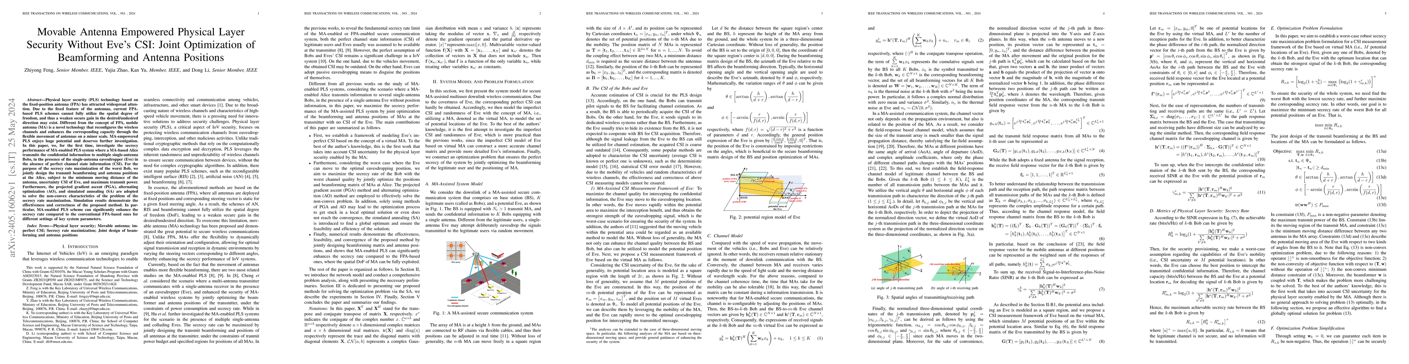 Thumbnail for Movable Antenna Empowered Physical Layer Security Without Eve's CSI:
  Joint Optimization of Beamforming and Antenna Positions