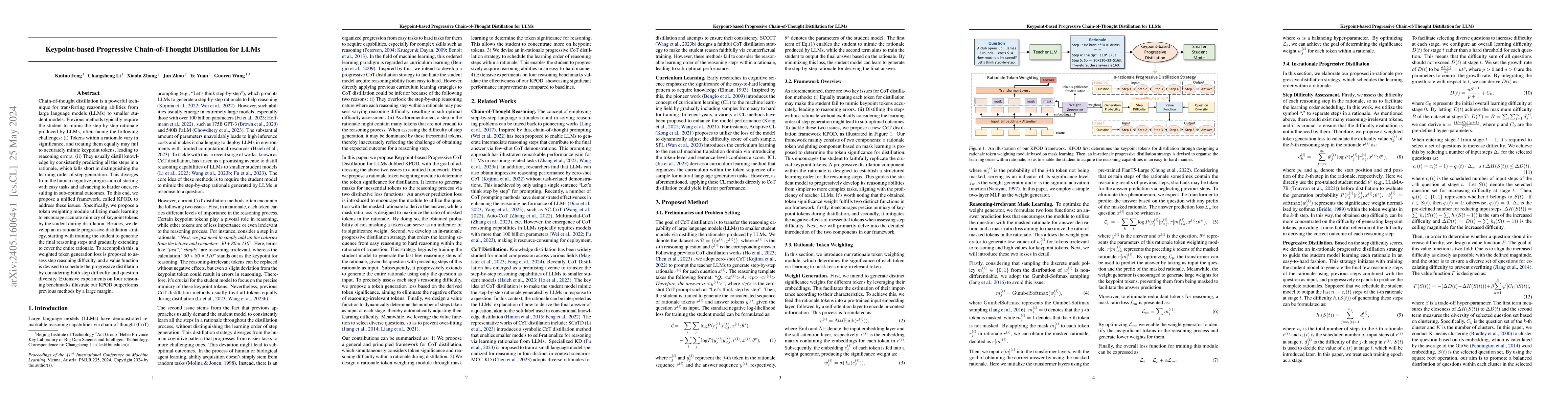 Thumbnail for Keypoint-based Progressive Chain-of-Thought Distillation for LLMs