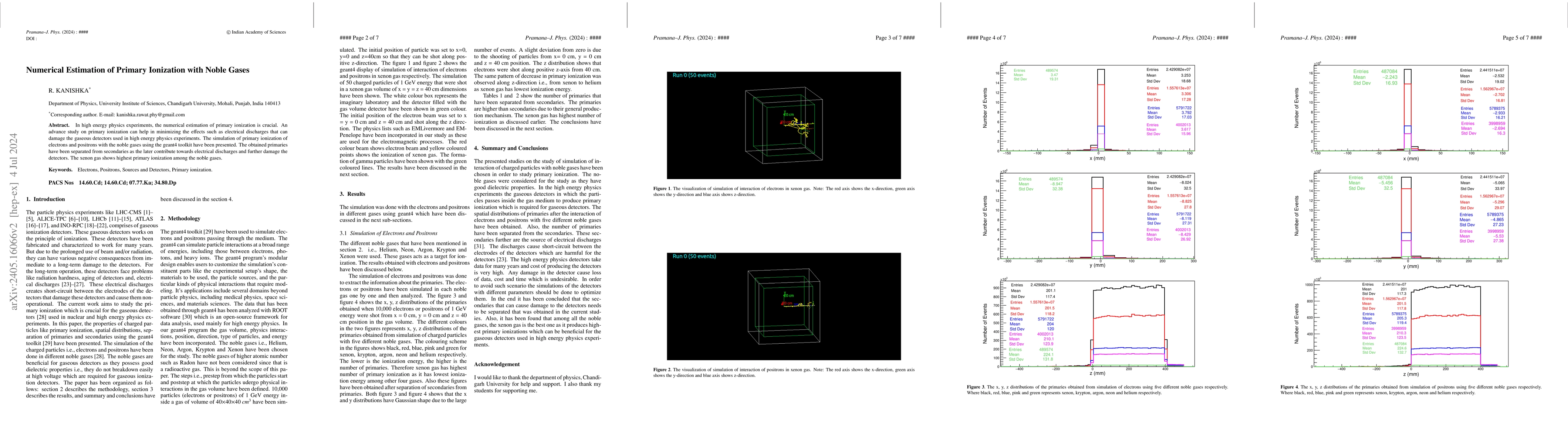 Thumbnail for Numerical Estimation of Primary Ionization with Noble Gases