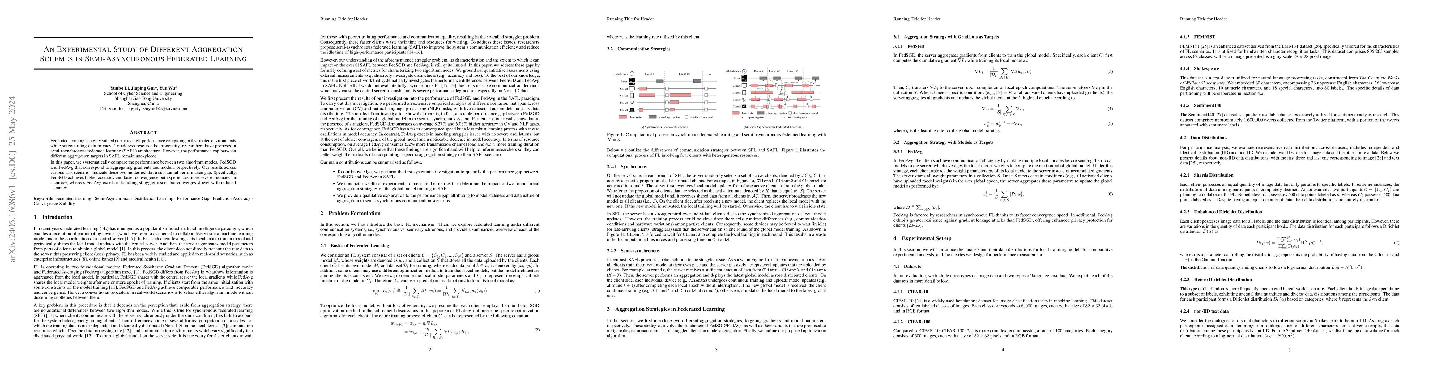 Thumbnail for An Experimental Study of Different Aggregation Schemes in
  Semi-Asynchronous Federated Learning