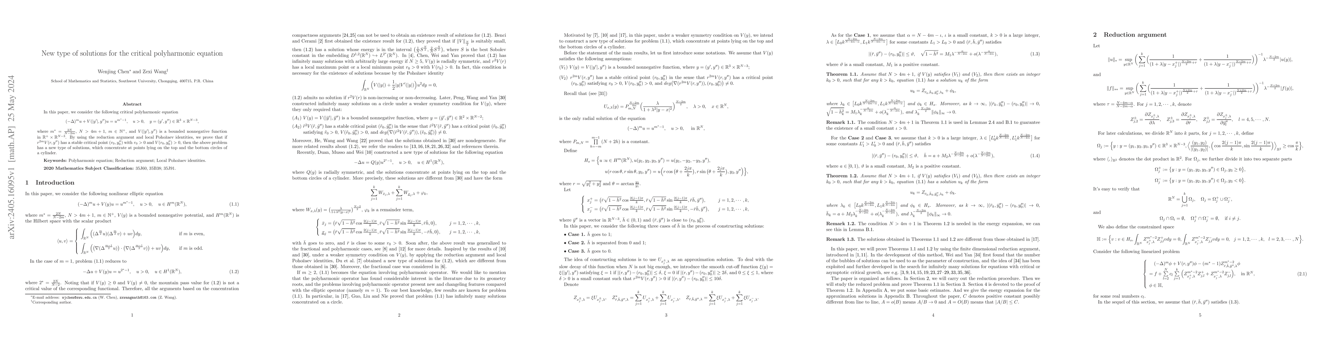 Thumbnail for New type of solutions for the critical polyharmonic equation